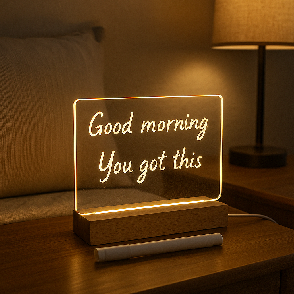 Creative Message Board Light - USB LED Glow Panel with Pen