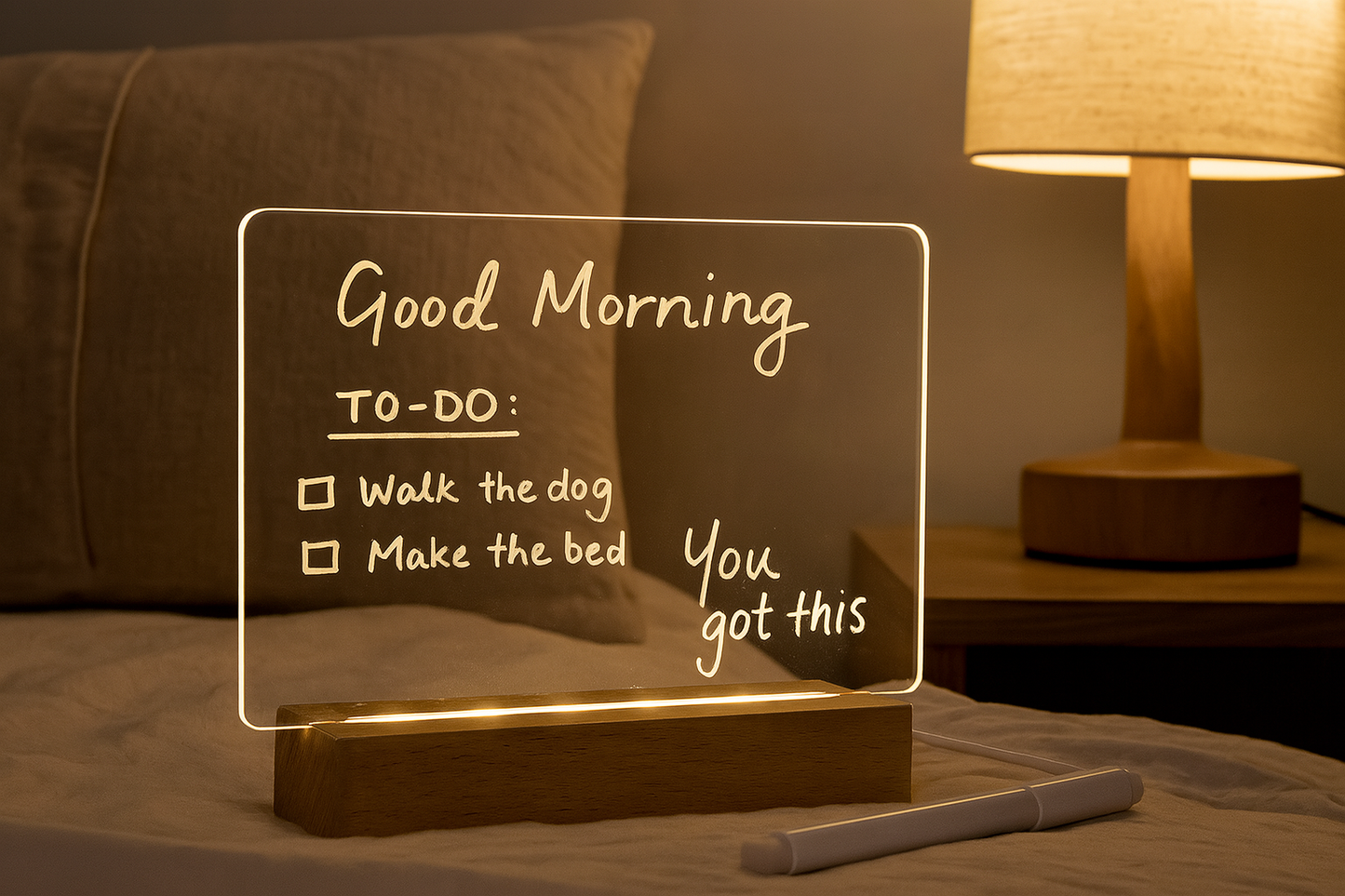 Creative Message Board Light - USB LED Glow Panel with Pen